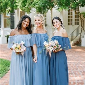 Selling "Shop Revelry" French Blue Abigail - Chiffon Bridesmaids Dress